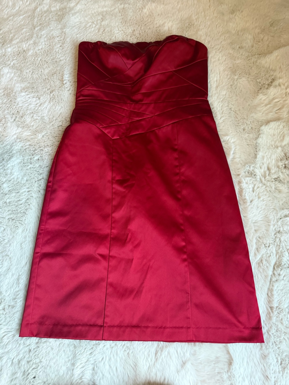 The Limited Strapless Crimson Sheath Dress